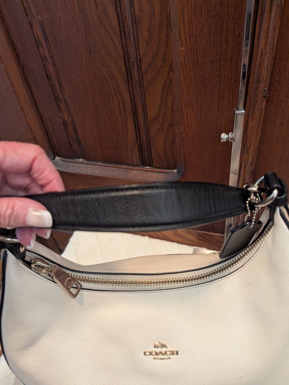 COACH HARLEY HOBO IN GEOMETRIC COLORBLOCK PEBBLE LEATHER - Picture 11 of 14